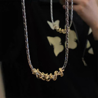 Collier en or et argent perlé européen et américain, torsadé, couleur or et argent, style punk, chaîne de serpent épaisse électro-plaquée pour hommes et femmes