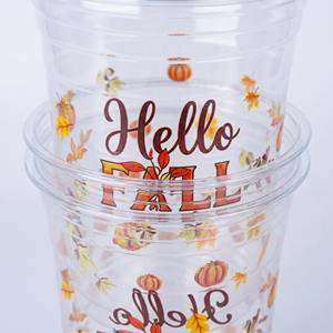 Gobelets en plastique jetables, calibre 95 mm, 14 oz, bord large, transparents, en PET, impression numérique, logo personnalisé, pour fêtes, beer pong, université - Product Image 4