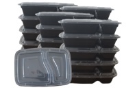 Conteneur de nourriture de préparation de repas de vente directe d'usine 2 compartiments PP boîte à lunch à emporter