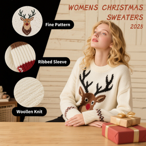 OEM <span class=keywords><strong>de</strong></span> haute qualité confortable tricoté col roulé <span class=keywords><strong>pull</strong></span> <span class=keywords><strong>de</strong></span> Noël pour femmes personnalisé tricoté moche chandails <span class=keywords><strong>de</strong></span> Noël pour les femmes - Product Image 2