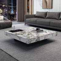 Meuble TV en pierre italienne, table basse minimaliste nordique, ensemble de meuble TV mural suspendu en marbre haut de gamme, style luxe léger