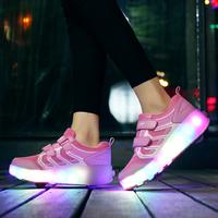 Chaussures à roulettes LED rechargeables pour enfants qui aiment le patinage et la marche Chaussures à roulettes pour enfants