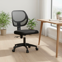 Chaises de bureau modernes inclinables à dossier bas avec hauteur de siège réglable, pivotantes, en maille respirante, pour bureau à domicile