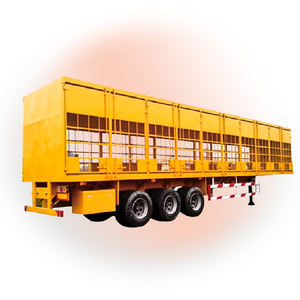 Valla de pared alta de 3 ejes, <span class=keywords><strong>jaula</strong></span> de transporte de ganado de animales laterales, remolque de camión de carga a la <span class=keywords><strong>venta</strong></span> - Product Image 3
