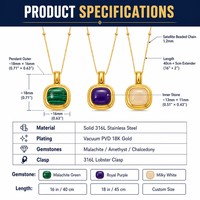 Colliers tendance en acier inoxydable avec pendentif goutte d'huile verte, personnalisables, prêts à être expédiés, pour femmes - Vente en gros