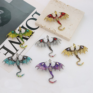 Broche vintage de dragón volador pintado al óleo <span class=keywords><strong>para</strong></span> hombres y mujeres, accesorio versátil y personalizado <span class=keywords><strong>para</strong></span> <span class=keywords><strong>trajes</strong></span> y abrigos. - Product Image 2