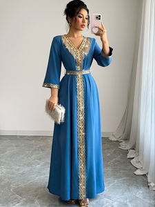 Vestido de encaje con flecos y cuello en V de manga larga para mujer, estilo corte elegante, 2026 - Product Image 6