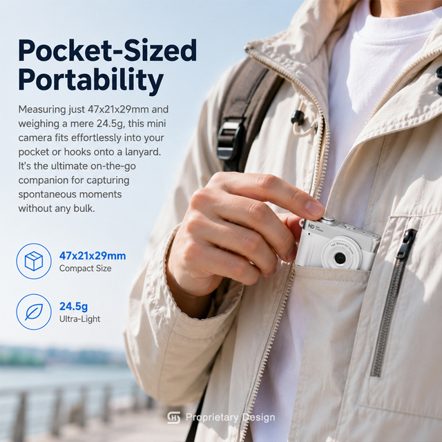 Compact Mini Camera 1080P Full HD Thumb Video Recorder Fun Filters Stickers Type C Charging Pocket Camcorder for Girls Boys