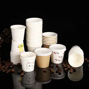 1.5oz 2oz 30ml 50ml Mini Tasting Espresso Coffee Shot Cup Easy To Go Takeaway One Time Disposable Single Wall Paper Cup