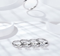 Bague de fiançailles ronde en argent pour femme, bague de mariage en moissanite, de luxe, vvs, diamant, couleur d, 3ct, 5 ct