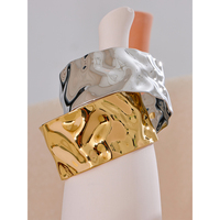 JINYOU 3583 Grand Bracelet Jonc Ouvert en Acier Inoxydable, Plaqué Or 18K PVD, Étanche, Bijou de Poignet Tendance