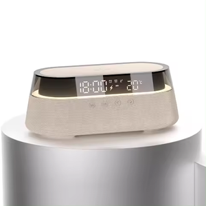 <span class=keywords><strong>Multi</strong></span> Despertador Blue-tooth Speaker 15W Carregador Rápido, Despertador Digital com Carregamento Sem Fio para Presente - Product Image 4
