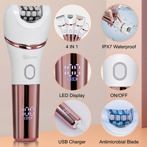Hatteker HT-561 Women's Full Body Hair Removal Electric Shaver 4 1 Foot Care Exfoliator Rotating <b>Disc</b> IPX7 Waterproof USB - Product Image 4