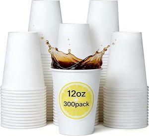 Gobelets en papier jetables écologiques recyclés à double paroi épais de 8 oz, de qualité alimentaire, imperméables, pour boissons chaudes/froides - Product Image 6