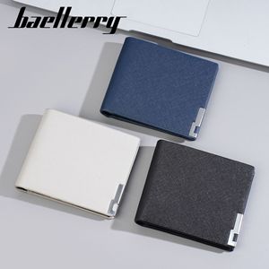 กระเป๋าสตางค์พับได้สำหรับผู้ชาย Baellerry หนัง PU ใส่บัตร สีดำ น้ำเงิน เทา สีพื้น ใส่ใบขับขี่ ใช้ได้ทุกวัน - Product Image 5