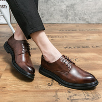 Chaussures en cuir grande taille 38-46 pour hommes, chaussures de ville formelles à bout pointu, idéales pour les mariages