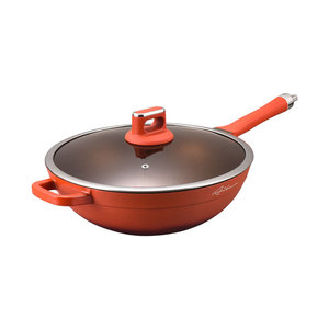 Cindy Coco Clay Die Cast Non Stick Wok Orange Gradient Induction Compatible Easy Cleaning Saute Pan - Product Image 2