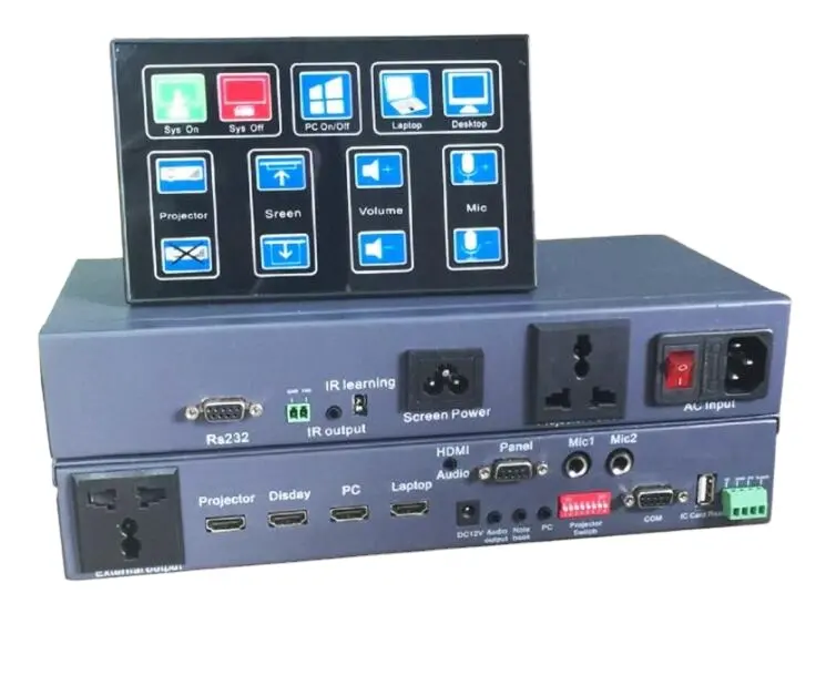 School Podium controller with 7inch touch panel video presentation audio visual signal controller