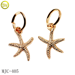 Logo personalizzato di fabbrica etichette di stelle marine accessori per costumi da bagno in metallo <span class=keywords><strong>ciondolo</strong></span> in lega di metallo per Bikini placcato oro per reggiseno - Product Image 1