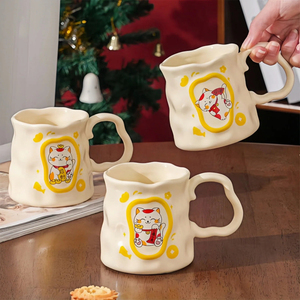 Tazza da tè in ceramica Maneki-neko carina 380ml con Design portafortuna per <span class=keywords><strong>caffè</strong></span> e <span class=keywords><strong>caffè</strong></span> regalo - Product Image 1