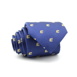 中国制造商大学批发雪纺围巾定制领带蓝金丝织罗缎制服校领带 - Product Image 4