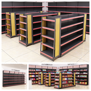 Estantes de tienda de góndola PFT, tienda de comestibles, soporte de exhibición minorista, estante de supermercado, estante de tienda gris oscuro - Product Image 2