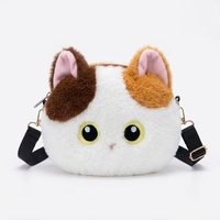 Ransel Boneka Kucing Lucu untuk Anak-anak Tas Sekolah Boneka Kucing Hitam Calico Siam Kartun Hadiah Ulang Tahun Natal