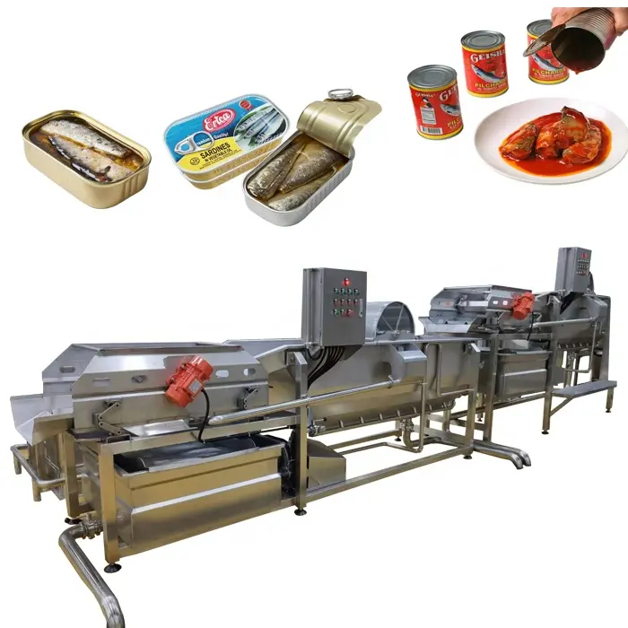 Máquina de conservas de pescado de sardina enlatada Línea de paquete de producción de pescado enlatado