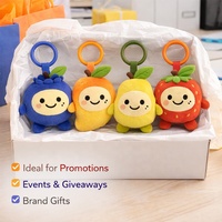Porte-clés en peluche personnalisé, jouet en peluche doux, boîte mystère, design poire, fournisseur OEM de cadeaux promotionnels scolaires et de marchandises de mascotte
