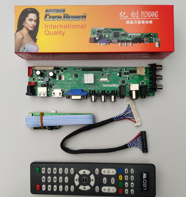 New LCD TV Motherboard DTV3663-AL V3.0 DVB-T2 TNT DVB-C Pop-up Adjustable Program