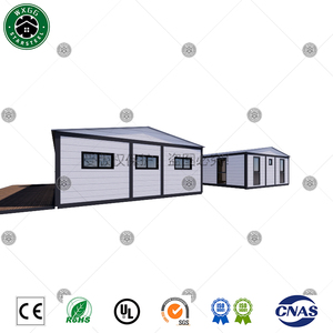 Cabaña Prefabricada Expandible Blanca con Revestimiento Horizontal y Techo a Dos Aguas para Glamping en Resorts, Alojamientos y Alquileres de Corta Duración - Product Image 2