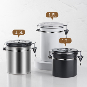 Factory <strong>Wholesales</strong> Custom Logo, 1.5L 1.8L Coffee Sugar Storage <strong>Canisters</strong> Co2-Release Valve With Spoon/ - Product Image 5