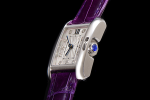 Montre mécanique automatique élégante et tendance, cadran texturé gravé argent et blanc, bracelet en cuir de crocodile violet brillant - Product Image 6