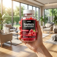 Suplementos de Gomitas Veganas Personalizadas con Sabor a Frambuesa, Ricas en Vitamina C, Sin Gluten, para Adultos, Marca Privada OEM