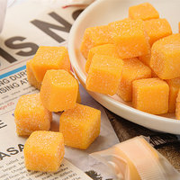 Fabrieksgroothandel op maat gemaakte Thaise mango-gummyblokjes, individueel verpakt in een zak van 300g, groothandel fruitgummies