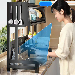 Égouttoir à vaisselle à 2 niveaux, anti-poussière, pour porte <span class=keywords><strong>de</strong></span> placard, grand rangement, cuisine, organisateur rétractable, dimension 1 mm - Product Image 2
