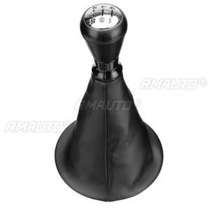 Poignée de levier de vitesse chromée 5 vitesses avec soufflet en cuir PU et cache-poussière pour Citroën Berlingo III MK3 pour Peugeot Partner 2008 et après - Product Image 2