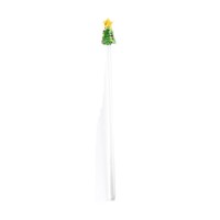 Agitateur à cocktail en verre en forme de sapin de Noël avec long manche – Mélangeur créatif et mignon pour jus de fruits et café