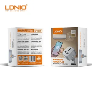 Ldnio SCW1050 Hot Sale 2500W Timing Function Power Socket UK US EU Plug Option Wall Socket Wifi Smart Power Socket