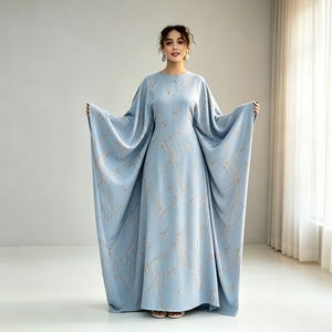 Nouvelle Abaya Loriya 2026 en marbre imprimé papillon, élégante robe caftan de Dubaï pour <span class=keywords><strong>femme</strong></span> musulmane avec ceinture, idéale pour le quotidien et les fêtes - Product Image 2