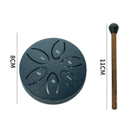 Steel Tongue Drum 6 Notes 3 Inch Mini Handpan Drum Percussion Instrument with Mallets for Meditation Yoga Kids Adults