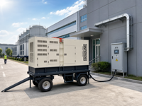 Générateurs diesel remorquables Perkins certifiés CE 350 KVA, générateur sur remorque 280 KW, diesel, triphasé, refroidi par eau