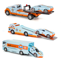 Camion porte-conteneurs miniature en alliage classique YZ MODEL 1:64, bleu clair, modèle miniature en métal moulé sous pression, jouet pour garçons, vente en gros