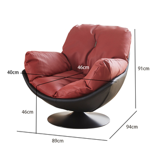 Chaise de loisirs en cuir de luxe légère italienne vente en gros moderne salon canapé simple chaise Offre Spéciale hôtel chaise rotative souple - Product Image 6