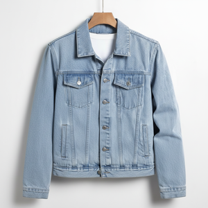 Chaquetas Vaqueras Azules de Calidad al por Mayor, Cuello Alto, Bordado, Estilo Urbano Unisex, Invierno Casual para Hombre 2024 - Product Image 1