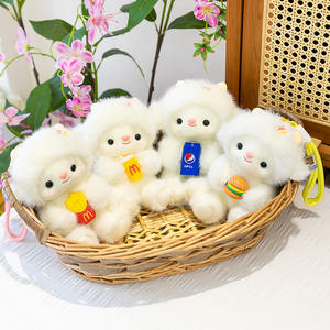 دمية قطيفة ناعمة جداً على شكل أرنب كرتوني لطيف من سلسلة الطعام مع بطانة شبكية وتصميم مطرز وسلسلة مفاتيح ومنفذ USB - Product Image 2