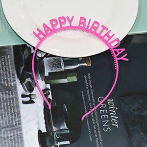 Happy Birthday Headband <b>Plastic</b> <b>Letter</b> Hair Accessory For Birthday Party Children And Adults 10 Pink Ones - Product Image 2