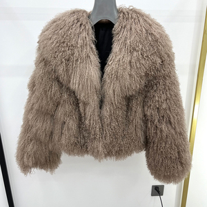 <span class=keywords><strong>Cappotto</strong></span> in Vera Pelliccia di Agnello Mongolo per Donna con Collo Rovesciato, Alta Qualità, Vendita all'Ingrosso - Product Image 1