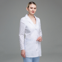 Blouse de laboratoire la plus vendue, à manches longues, blanche, vente en gros d'usine, uniforme d'infirmière d'hôpital, blouse blanche pour médecins adultes