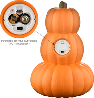 Grande citrouille artificielle en plastique LED empilable pour Halloween, Thanksgiving, automne, décoration de jardin, lumière, imperméable, durable, utilisation en extérieur